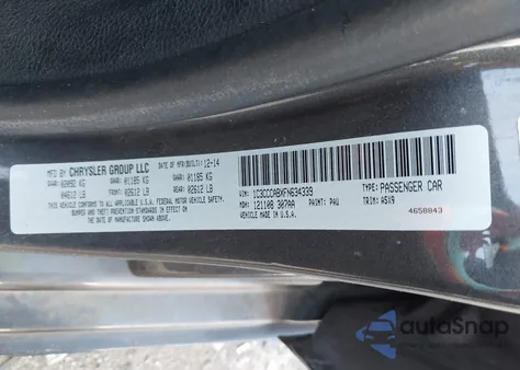 2015 Chrysler 200 Limited из США, поврежденный, VIN 1C3CCCABXFN634339